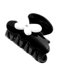 Small Black and White Hair Claw with Butterfly Shaped Embelishments
