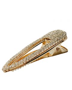 Medium Gold Plated Hair Clip with Crystal Embelishments