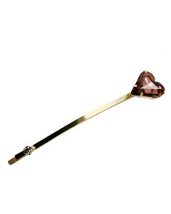 Single Gold Plated Hair Pin with Almandite Gemstone