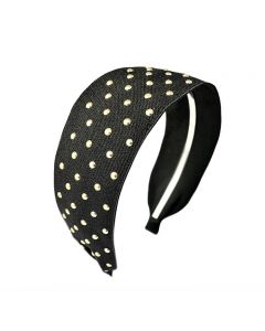 Black Headband with Gold Studs - by Moliabal