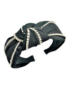 Ottaman Style Black Headdress with Top Knot finished with Crystal Embelishments
